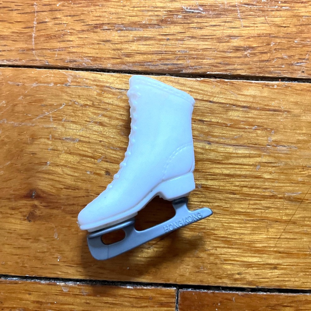 Vintage Barbie SINGLE Ice Skate White Silver Blade Made in Hong Kong